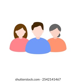 Target audience icon. Public focus group. Research audience, strategy, marketing, networking concept. Flat vector people character design isolated illustration.