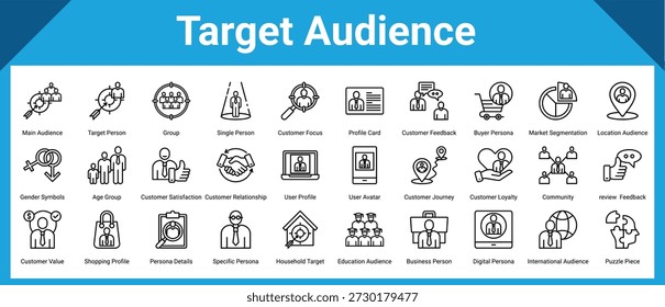 Target Audience icon set and collection