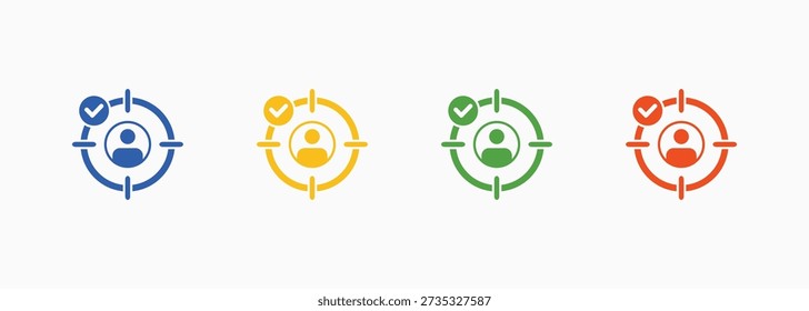 Target Audience Icon Set Color Multiple Style Collection Element For Design