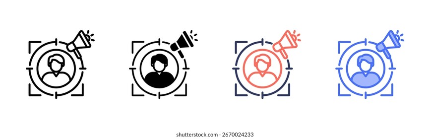 ícone Audiência de destino definir várias coleções de estilos
