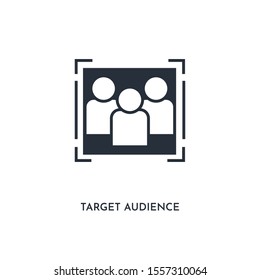 target audience icon. simple element illustration. isolated trendy filled target audience icon on white background. can be used for web, mobile, ui.