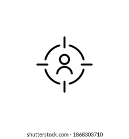 Target audience icon. Targeting modern vector icon. Hiring icon. Human resources concept, target market and audience symbol, focus group, public relations sign. Vector illustration