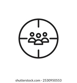 Zielgruppe Symbol Dünne Linie, flache Illustration