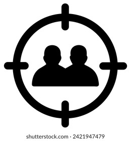 icono de público objetivo en el icono de vector de estilo plano