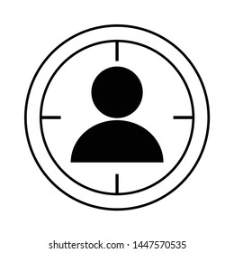 Target audience icon.  user icon. Aim people icon