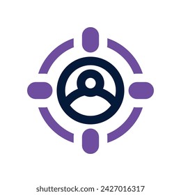 Zielpublikum-Symbol. Vektor-Doppelton-Symbol für Ihre Website, Handy, Präsentation und Logo-Design.