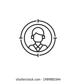 Zielpublikumssymbol-Vektorgrafik, gefülltes Flachzeichen, solides Piktogramm einzeln auf Weiß. Zielmenschensymbol, Logo-Illustration. Ziel mit Publikumssymbol. Zielgruppe der modernen Ikone. Konzept der Humanressourcen