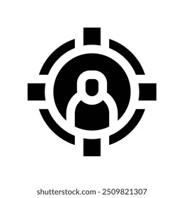 ícone do público-alvo. ícone de glifos vetoriais para seu site, celular, apresentação e design de logotipo.