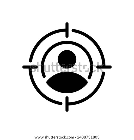 Target Audience Icon Vector Illustration with Solid Black Style