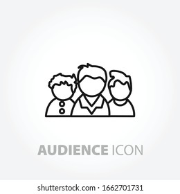 icono de la audiencia de destino. icono de línea vectorial