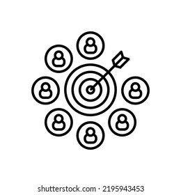 Icono de Audiencia de destino en vector. Logotipo