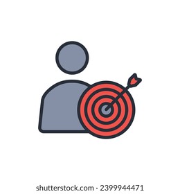 Target audience icon. vector.Editable stroke.linear style sign for use web design,logo.Symbol illustration.