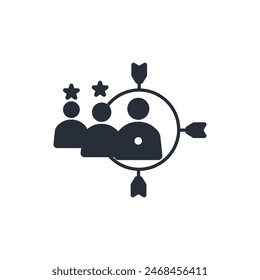 Zielpublikum-Symbol. Vektorgrafik.Editierbarer Strich.Lineares Stilzeichen zur Verwendung Webdesign,Logo.Symboldarstellung.