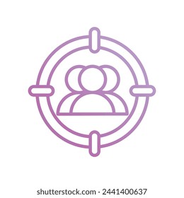 target audience icon with white background vector stock illustration