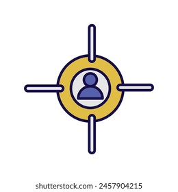 target audience icon with white background vector stock illustration