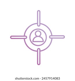 Zielgruppe Symbol mit weißem Hintergrund Vektorgrafik Stock Illustration