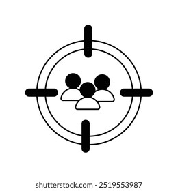 target audience icon with white background vector stock illustration