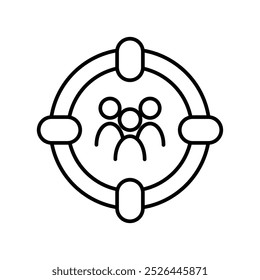 Icono de audiencia objetivo con fondo blanco Vector Ilustración de stock