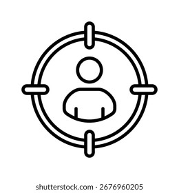 Ícones De Público-Alvo Em Contorno, Ilustração De Vetor