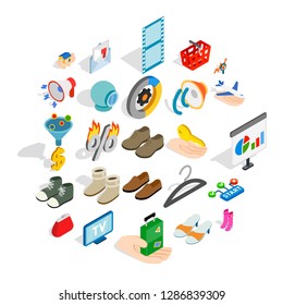 Target audience icons set. Isometric set of 25 target audience vector icons for web isolated on white background