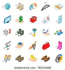 Target audience icons set. Isometric set of 25 target audience vector icons for web isolated on white background