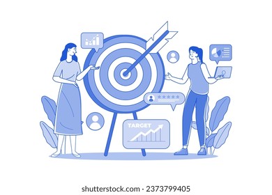 Target Audience Illustration concept on white background