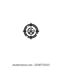 Target Audience incomplete line art icon template