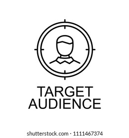 target audience line icon. Element of seo and web optimization icon with name for mobile concept and web apps. Thin line target audience line icon can be used for web and mobile on white background