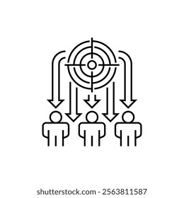 Target Audience Line Icon. linear style sign for mobile concept and web design. Outline vector icon.