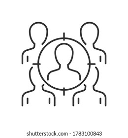 Target audience line icon on white background
