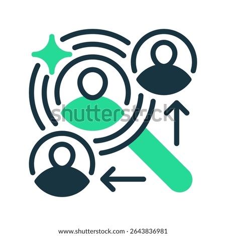 Target Audience Line Icon, Outline Symbol for Customer Focus, Demographic Segmentation, User Insight, Behavioral Targeting, and Marketing Persona. Vector Sign Icon