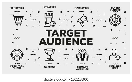 TARGET AUDIENCE LINE ICON SET