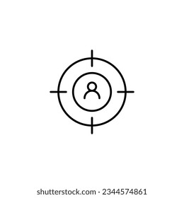 Target audience line icon vector illustration.