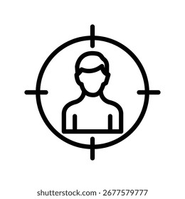 ícone de linha de público-alvo, vetor, pixel perfect, arquivo ilustrador 
