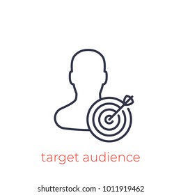 target audience linear icon on white