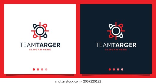 Target Audience logo template designs. Team logo with target or focus shape logo. Premium vector