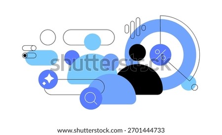 Target audience and media marketing. Flat illustration. Vector file.