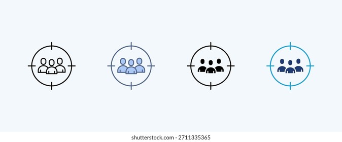 Target Audience Multiple Icon Illustration Vector