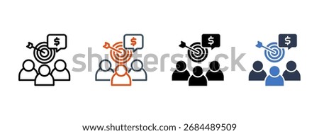 Target Audience multiple icon style vector illustration