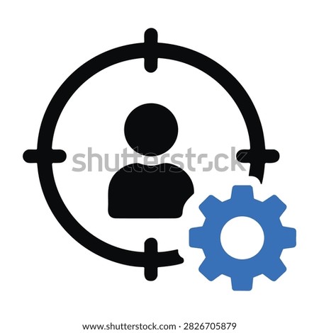 Target Audience Profile with Gear Settings Icon for Business Optimization