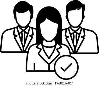 Target Audience Segmentation Pictogram, Specialized Team Task Force Vector Icon Design, Group Job Concept, Hrm Symbol On White Background, Business Characters Stock Illustration