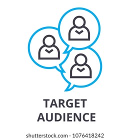 Target Audience Thin Line Icon, Sign, Symbol, Illustation, Linear Concept, Vector 