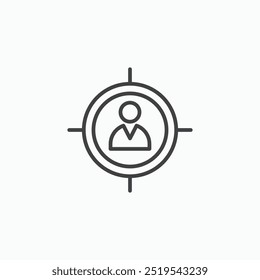Zielgruppe dünner Liner Symbol einzeln