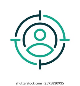 Target Audience With Two Color Style Icon Vector
