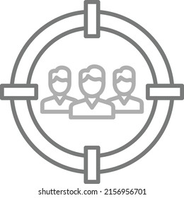 Icono vectorial de audiencia de destino. Se puede usar para imprimir, móviles y aplicaciones web.