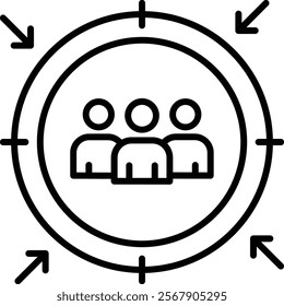 Target Audience vector icon. Can be used for printing, mobile and web applications.