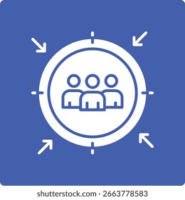 Ícone de vetor de Público-alvo. Pode ser usado para impressão, aplicativos móveis e da Web.