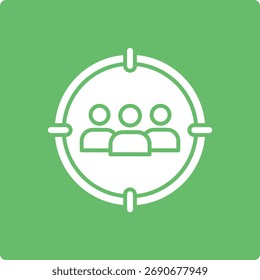 Ícone de vetor de Público-alvo. Pode ser usado para impressão, aplicativos móveis e da Web.