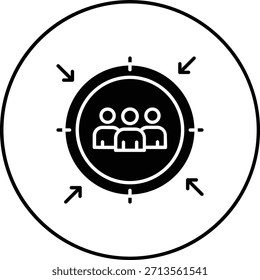 Ícone de vetor de Público-alvo. Pode ser usado para impressão, aplicativos móveis e da Web.