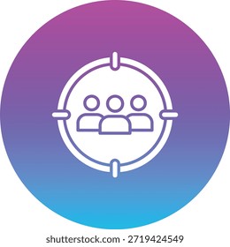 Ícone de vetor de Público-alvo. Pode ser usado para impressão, aplicativos móveis e da Web.